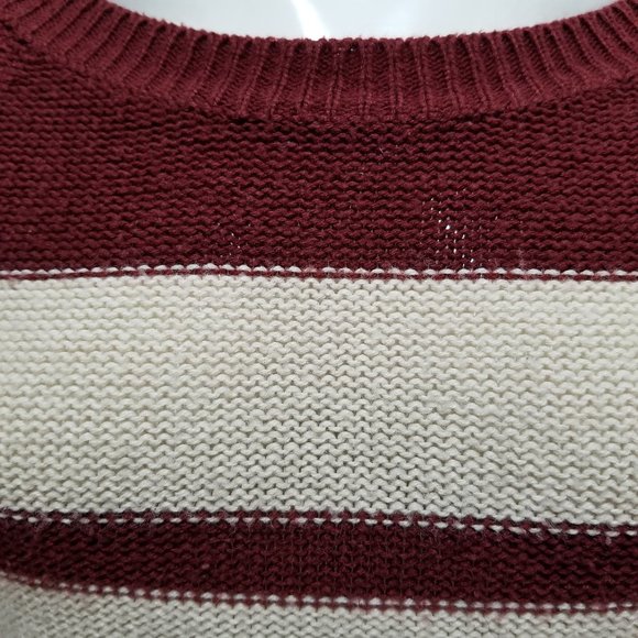 Essentials by Full Tilt sweater Small varsity striped knit pullover step hem - Picture 8 of 12